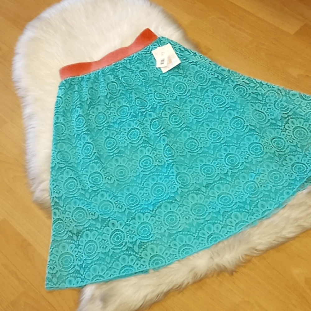 LulaRoe Lola Lace A line Midi Skirt-#0031